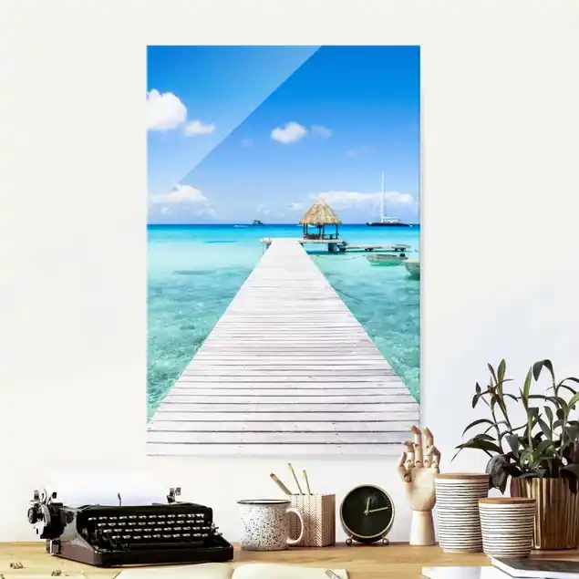 Zertifiziert Urlaub in den Tropen Glasbild