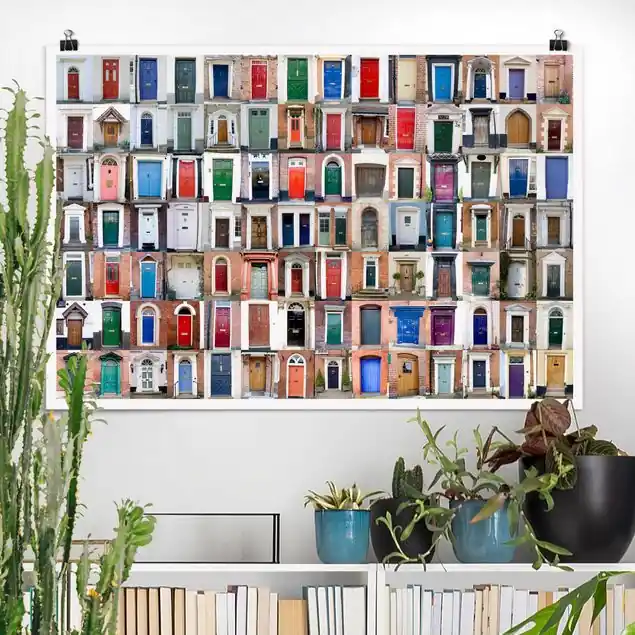 100 Türen Poster - Querformat Sonderangebot