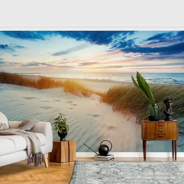 Grasdünen an der Ostsee Fototapete • Vliestapete + Kleister • hergestellt in Deutschland Kostenfreie Lieferung