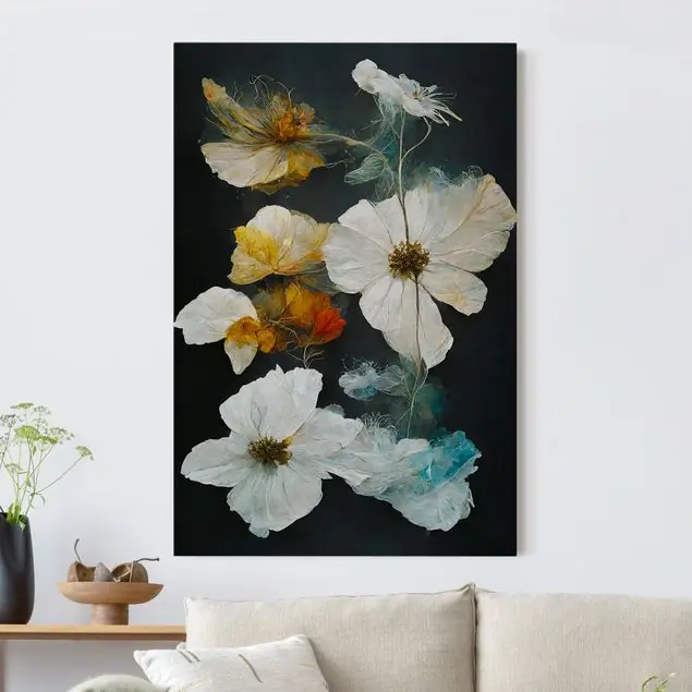 Magische Blüten Akustikbild • 4 cm Massivholz-Keilrahmen • effektiver Akustikabsorberkern • für angenehme Raumakustik • gefertigt in Deutschland Bestseller