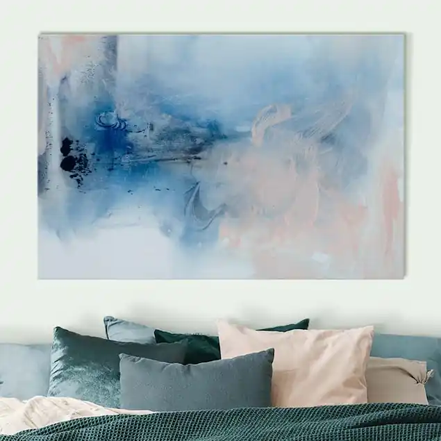 Indigo & Rouge I Akustikbild • 4 cm Massivholz-Keilrahmen • effektiver Akustikabsorberkern • für angenehme Raumakustik • gefertigt in Deutschland Nur Heute