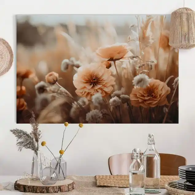 Top-Angebot Herbstfeld Close-Up Akustikbild • 4 cm Massivholz-Keilrahmen • effektiver Akustikabsorberkern • für angenehme Raumakustik • gefertigt in Deutschland