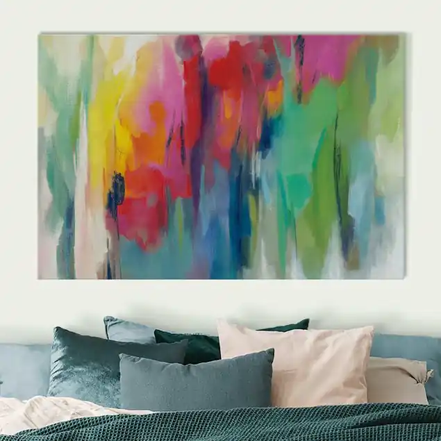 Markenware März Regenbogen                               Akustikbild • 4 cm Massivholz-Keilrahmen • effektiver Akustikabsorberkern • für angenehme Raumakustik • gefertigt in Deutschland