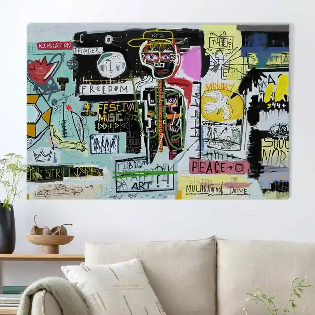 Abstract Graffiti Art Akustikbild • 4 cm Massivholz-Keilrahmen • effektiver Akustikabsorberkern • für angenehme Raumakustik • gefertigt in Deutschland Markenprodukt