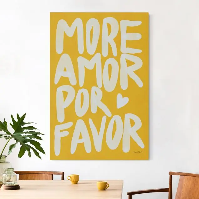 More Amor Por Favor Akustikbild • 4 cm Massivholz-Keilrahmen • effektiver Akustikabsorberkern • für angenehme Raumakustik • gefertigt in Deutschland Neue Kollektion