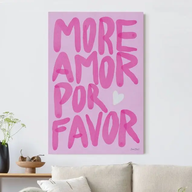 Online Kaufen More Amor Por Favor Pink Akustikbild • 4 cm Massivholz-Keilrahmen • effektiver Akustikabsorberkern • für angenehme Raumakustik • gefertigt in Deutschland