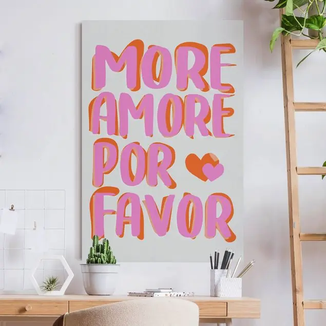 More Amore Por Favor Akustikbild • 4 cm Massivholz-Keilrahmen • effektiver Akustikabsorberkern • für angenehme Raumakustik • gefertigt in Deutschland Bestseller