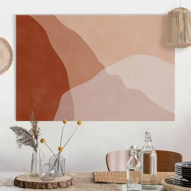 Neu Zarte Terracotta Formen Akustikbild • 4 cm Massivholz-Keilrahmen • effektiver Akustikabsorberkern • für angenehme Raumakustik • gefertigt in Deutschland
