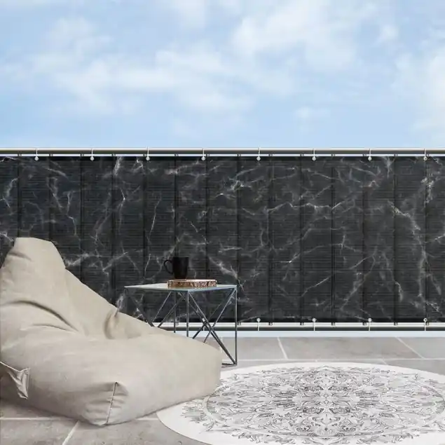 Nero Carrara Balkon Sichtschutz • winddurchlässiges Mesh • fertig geöst & inkl. Kabelbinder • Schutzbeschichtung • verstärkte Ränder • gefertigt in Deutschland Jetzt Kaufen