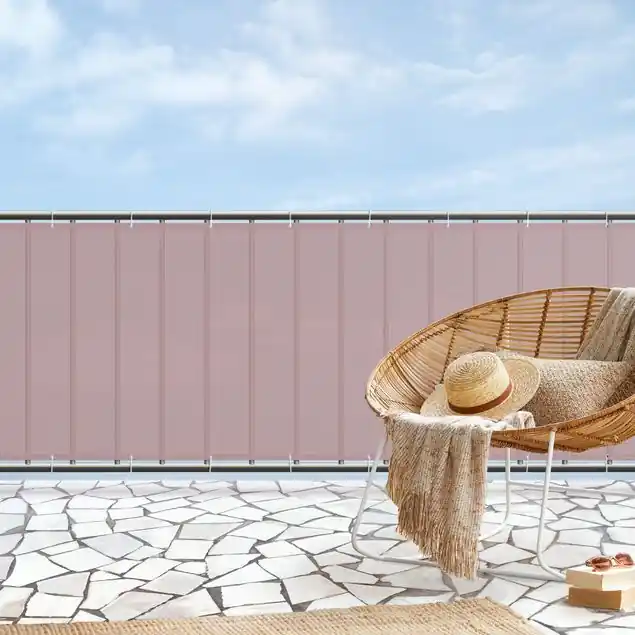 Altrosa Balkon Sichtschutz • winddurchlässiges Mesh • fertig geöst & inkl. Kabelbinder • Schutzbeschichtung • verstärkte Ränder • gefertigt in Deutschland Meistverkauft