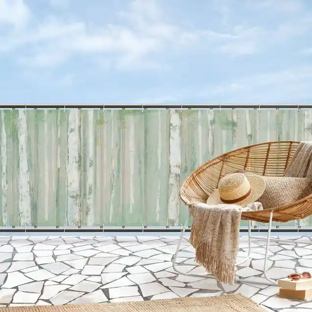 Strahlende Buchen Balkon Sichtschutz • winddurchlässiges Mesh • fertig geöst & inkl. Kabelbinder • Schutzbeschichtung • verstärkte Ränder • gefertigt in Deutschland Top-Angebot
