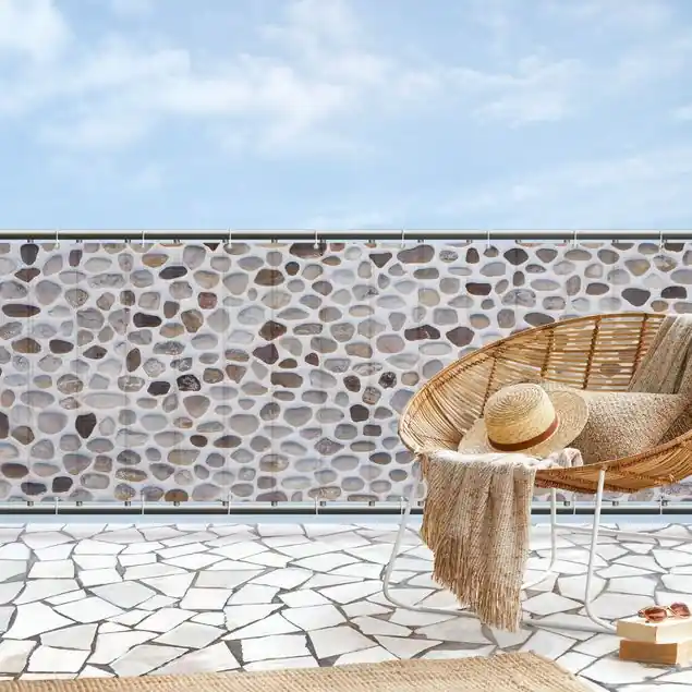 Meistverkauft Andalusische Steinmauer Balkon Sichtschutz • winddurchlässiges Mesh • fertig geöst & inkl. Kabelbinder • Schutzbeschichtung • verstärkte Ränder • gefertigt in Deutschland
