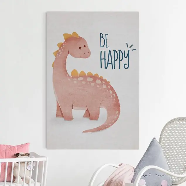 Online Kaufen Süße Dinos - Be happy Akustikbild • 4 cm Massivholz-Keilrahmen • effektiver Akustikabsorberkern • für angenehme Raumakustik • gefertigt in Deutschland