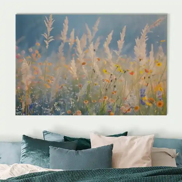 Preis Gesenkt Traumhafte Bergblumenwiese Akustikbild • 4 cm Massivholz-Keilrahmen • effektiver Akustikabsorberkern • für angenehme Raumakustik • gefertigt in Deutschland