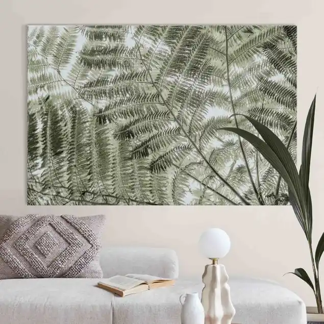 Unterm Farn Akustikbild • 4 cm Massivholz-Keilrahmen • effektiver Akustikabsorberkern • für angenehme Raumakustik • gefertigt in Deutschland Top-Angebot