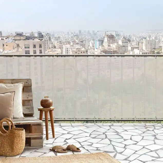 Meersand Balkon Sichtschutz • winddurchlässiges Mesh • fertig geöst & inkl. Kabelbinder • Schutzbeschichtung • verstärkte Ränder • gefertigt in Deutschland Nur Für Kurze Zeit