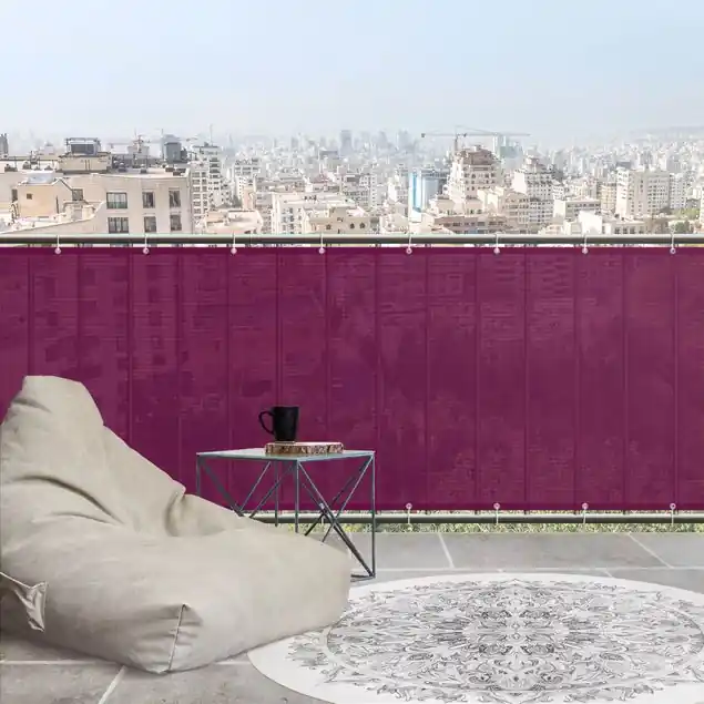 Neu Im Sortiment Fuchsia Balkon Sichtschutz • winddurchlässiges Mesh • fertig geöst & inkl. Kabelbinder • Schutzbeschichtung • verstärkte Ränder • gefertigt in Deutschland