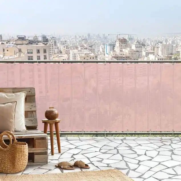 Blasses Pink Balkon Sichtschutz • winddurchlässiges Mesh • fertig geöst & inkl. Kabelbinder • Schutzbeschichtung • verstärkte Ränder • gefertigt in Deutschland Ausverkauf