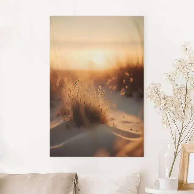 Zarte Gräser im Sonnenaufgang II Leinwandbild • hergestellt in Deutschland • langlebiges Canvas mit Holzkeilrahmen • klassische Struktur Meistverkauft