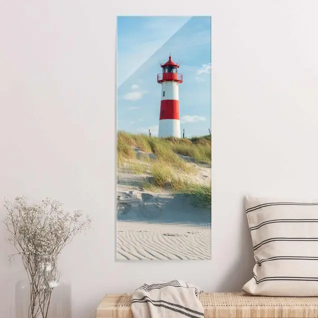 Heißes Angebot Leuchtturm an der Nordsee Glasbild