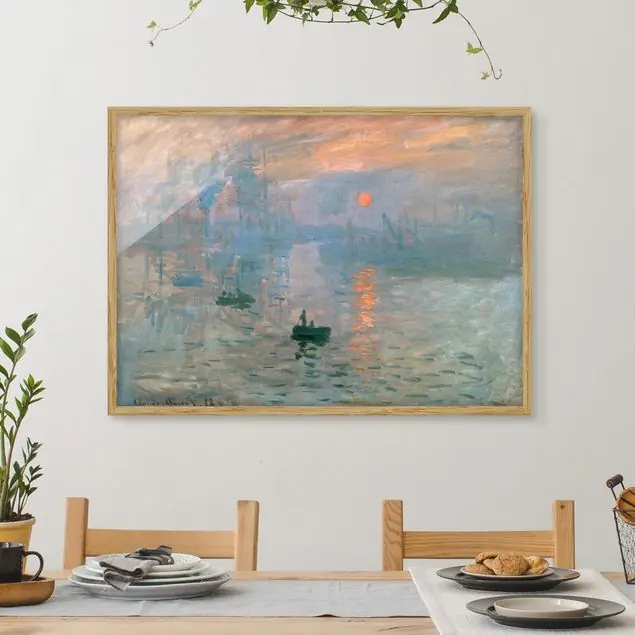Claude Monet - Impression Bild mit Rahmen in Manufakturqualität • Eiche naturbelassen • inkl. Rahmung von Hand • Made in Germany Abverkauf