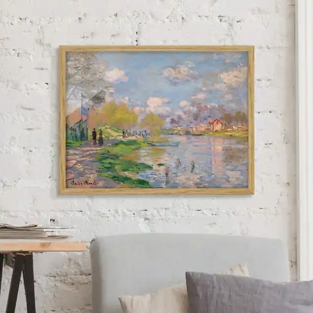 Jetzt Kaufen Claude Monet - Seine Bild mit Rahmen in Manufakturqualität • Eiche naturbelassen • inkl. Rahmung von Hand • Made in Germany