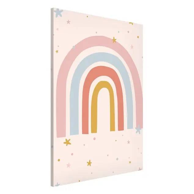 Großer Regenbogen mit Sternen und Pünktchen Magnettafel Preis Gesenkt