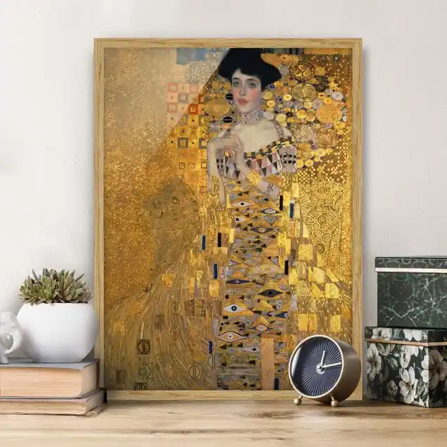 Neue Ware Gustav Klimt - Adele Bloch-Bauer I Bild mit Rahmen in Manufakturqualität • Eiche naturbelassen • inkl. Rahmung von Hand • Made in Germany