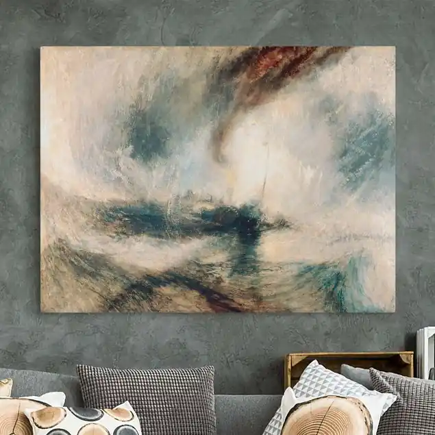 Online Kaufen William Turner - Schneesturm über Meer Leinwandbild • hergestellt in Deutschland • langlebiges Canvas mit Holzkeilrahmen • klassische Struktur