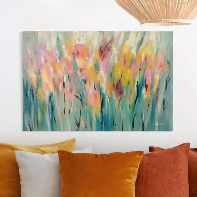 Sommer im Garten Leinwandbild • hergestellt in Deutschland • langlebiges Canvas mit Holzkeilrahmen • klassische Struktur Solange Der Vorrat Reicht