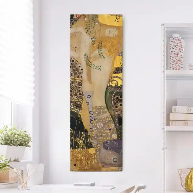 Gustav Klimt - Wasserschlangen I Leinwandbild • hergestellt in Deutschland • langlebiges Canvas mit Holzkeilrahmen • klassische Struktur Günstig