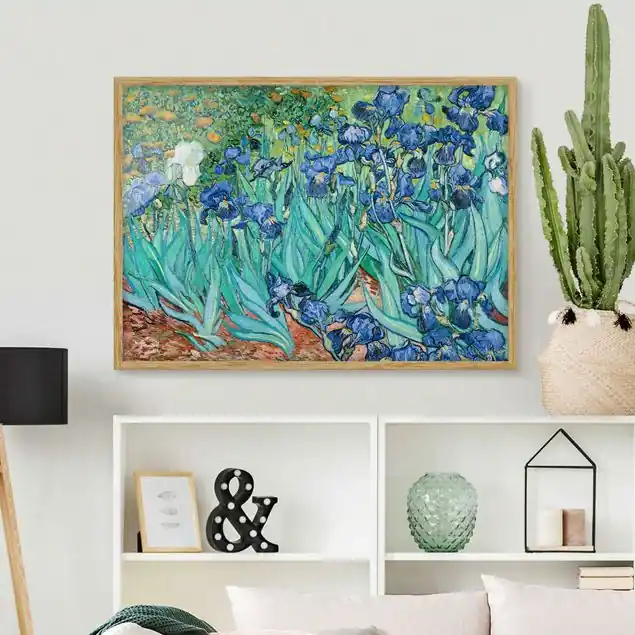 Vincent van Gogh - Iris Bild mit Rahmen in Manufakturqualität • Eiche naturbelassen • inkl. Rahmung von Hand • Made in Germany Top-Preis