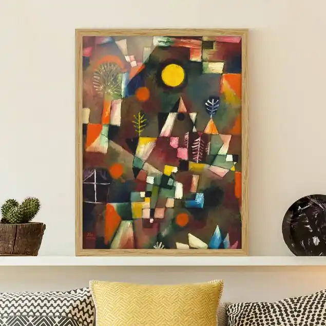 Paul Klee - Der Vollmond Bild mit Rahmen in Manufakturqualität • Eiche naturbelassen • inkl. Rahmung von Hand • Made in Germany Jetzt Kaufen