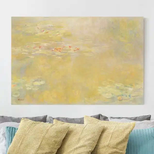 Claude Monet - Seerosenteich Leinwandbild • hergestellt in Deutschland • langlebiges Canvas mit Holzkeilrahmen • klassische Struktur Sale