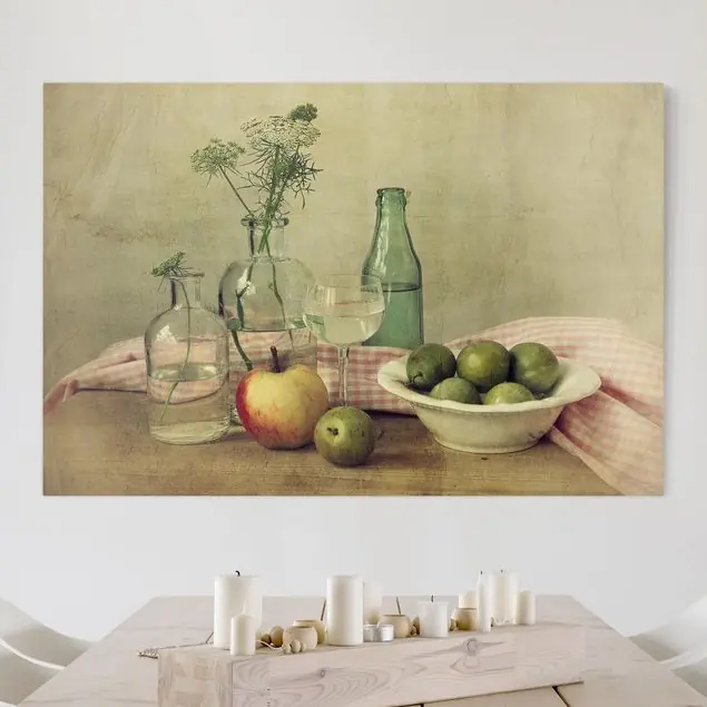 Solange Der Vorrat Reicht Stillleben mit Flaschen Leinwandbild • hergestellt in Deutschland • langlebiges Canvas mit Holzkeilrahmen • klassische Struktur