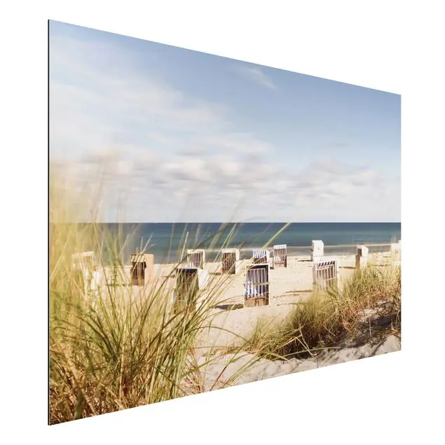 Ostsee und Strandkörbe Alu-Dibond Outdoor Bild Nur Für Kurze Zeit