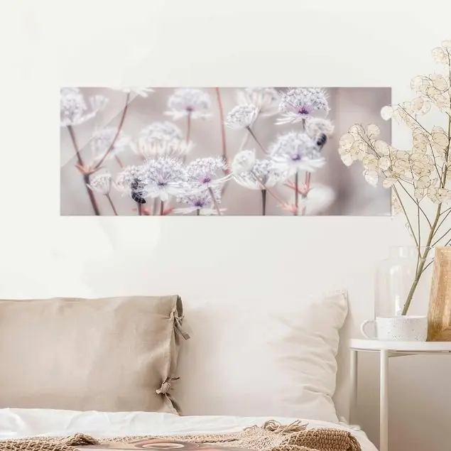 Markenprodukt Federleichte Wildblumen Glasbild