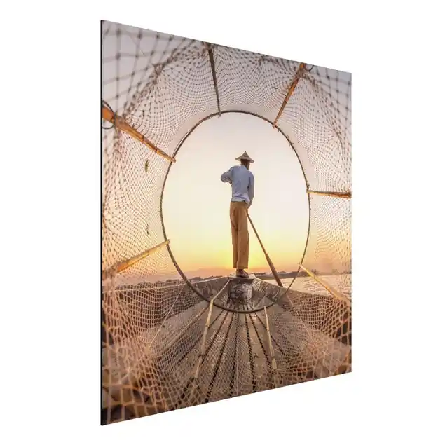 Sonderangebot Intha Fischer am Morgen Alu-Dibond Outdoor Bild