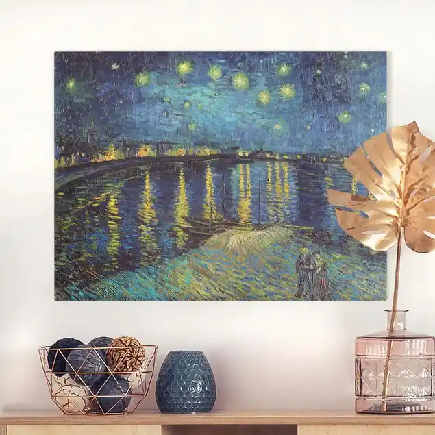 Sofort Bestellen Vincent van Gogh - Sternennacht über der Rhône Leinwandbild • hergestellt in Deutschland • langlebiges Canvas mit Holzkeilrahmen • klassische Struktur • 260 g/m²