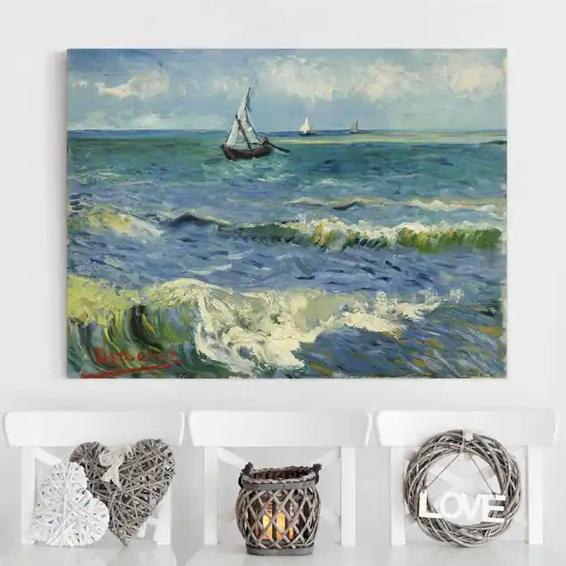 Vincent van Gogh - Seelandschaft Leinwandbild • hergestellt in Deutschland • langlebiges Canvas mit Holzkeilrahmen • klassische Struktur • 260 g/m² Jetzt Kaufen
