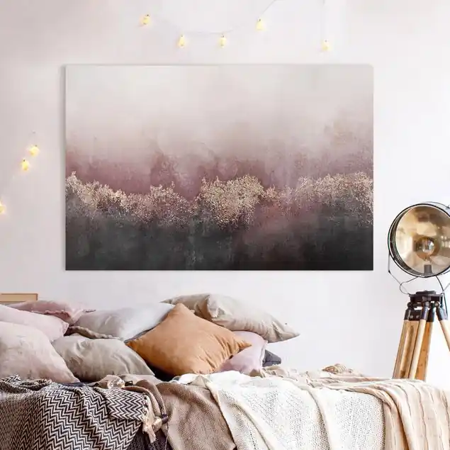 Goldene Dämmerung Rosa Leinwandbild • hergestellt in Deutschland • langlebiges Canvas mit Holzkeilrahmen • klassische Struktur • 260 g/m² Letzte Chance