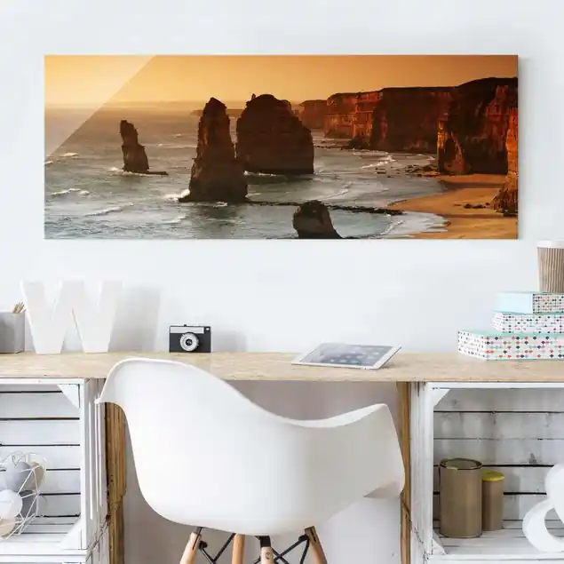 Die zwölf Apostel von Australien Glasbild - Panorama Neu Im Sortiment