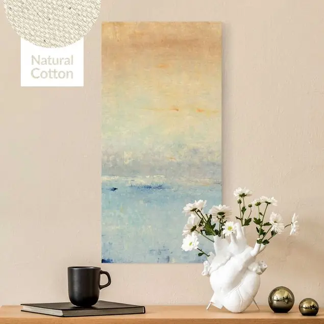 Ins Meer fließende Sonne Leinwandbild auf Canvas Natural Garantierte Lieferung