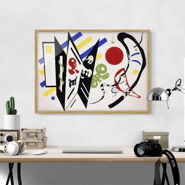 Wassily Kandinsky - Reciproque Bild mit Rahmen in Manufakturqualität • Eiche naturbelassen • inkl. Rahmung von Hand • Made in Germany Kostenloser Rückversand