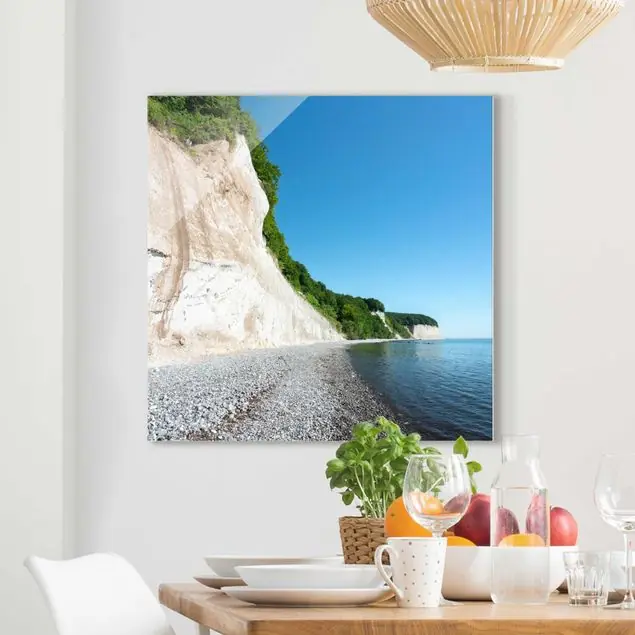 Kreidefelsen auf Rügen Glasbild Super-Preis