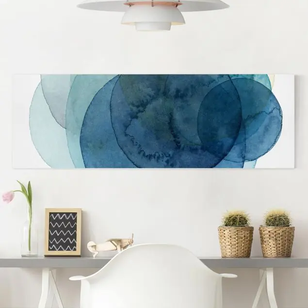 Urknall - blau Leinwandbild • hergestellt in Deutschland • langlebiges Canvas mit Holzkeilrahmen • klassische Struktur • 260 g/m² Online Kaufen