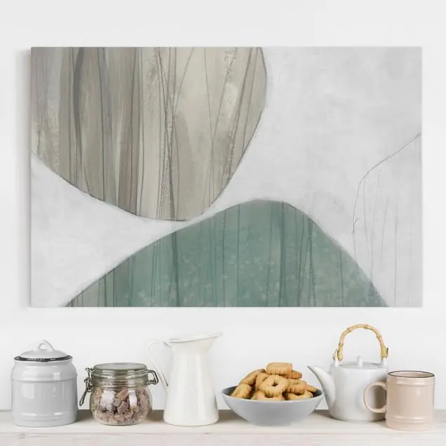 Jadesteine II Leinwandbild • hergestellt in Deutschland • langlebiges Canvas mit Holzkeilrahmen • klassische Struktur • 260 g/m² Gratis Versand