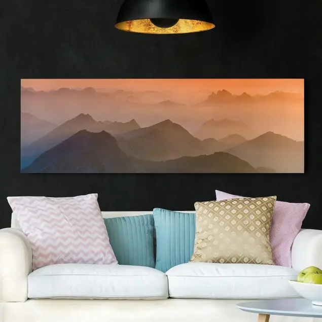 Preisreduziert Blick von der Zugspitze Leinwandbild • hergestellt in Deutschland • langlebiges Canvas mit Holzkeilrahmen • klassische Struktur • 260 g/m²