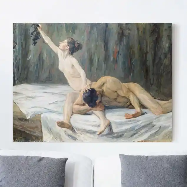 Max Liebermann - Samson und Delila Leinwandbild • hergestellt in Deutschland • langlebiges Canvas mit Holzkeilrahmen • klassische Struktur • 260 g/m² Solange Der Vorrat Reicht