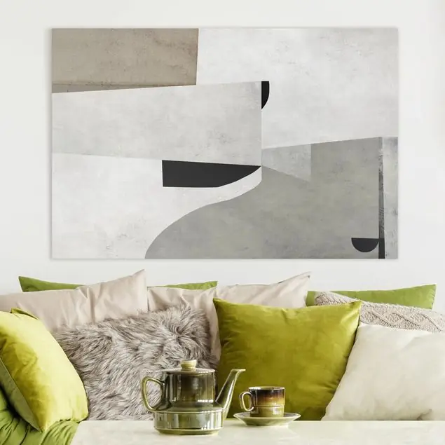Abstrakte Formen mit Strukturen Leinwandbild • hergestellt in Deutschland • langlebiges Canvas mit Holzkeilrahmen • klassische Struktur • 260 g/m² Neuheit